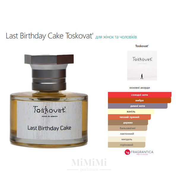 Розпив Toskovat LAST BIRTHDAY CAKE 2мл &mdash; MiMiMi Perfumes