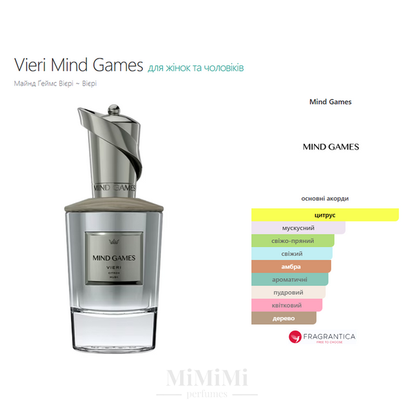 Распив Mind Games VIERI Extrait De Parfum 3мл &mdash; MiMiMi Perfumes