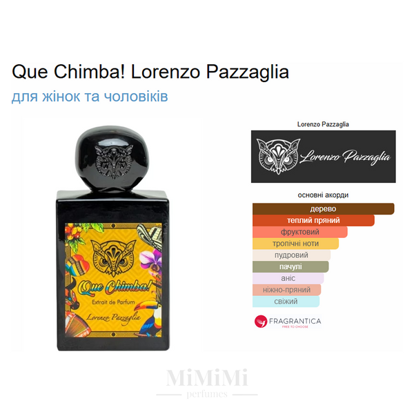 Розпив Lorenzo Pazzaglia QUA CHIMBA 3мл &mdash; MiMiMi Perfumes