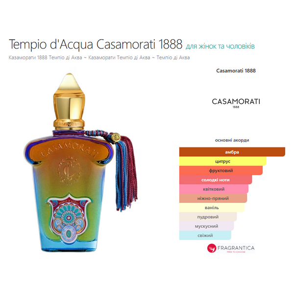 Фото Распив  Xerjoff CASAMORATI 1888 TEMPIO D'ACQUA 3мл 9722-3,