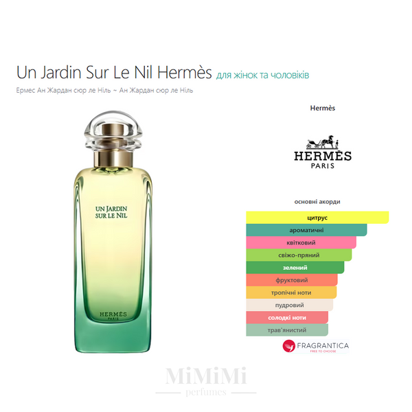 Распив Hermes UN JARDIN SUR LE NIL 3мл &mdash; MiMiMi Perfumes