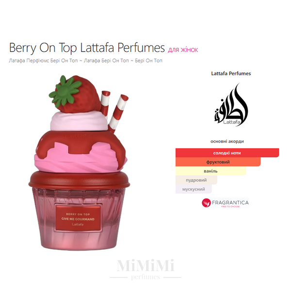 Розпив  Lattafa Give Me Gourmand BERRY ON TOP 3мл &mdash; MiMiMi Perfumes